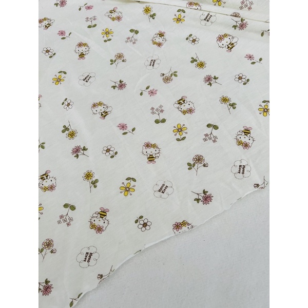 Vải thun cotton 2c hình kitty