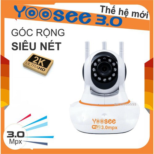 CAMERA YOOSE 3 ANTEN 3.0 THẾ HỆ MỚI ( BAN ĐÊM CÓ MÀU ) Xoay 360 - Full HD 1080P