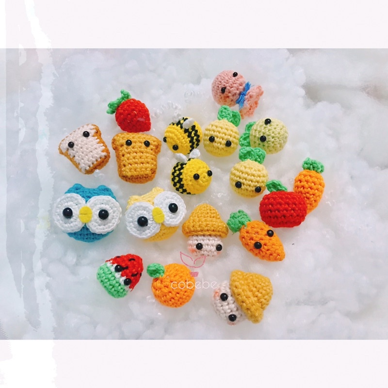 Móc treo điện thoại rau củ quả bằng len handmade siêu cute
