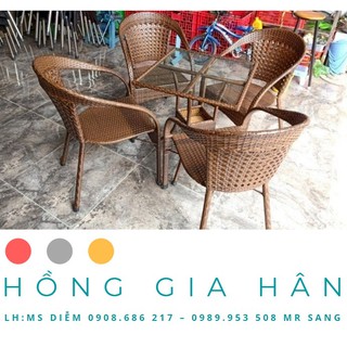 Xả Kho 50 Bộ Bàn Ghế Mây Nhựa HGH MN01
