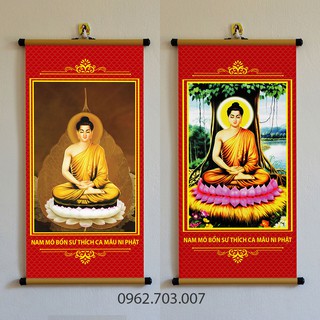 [NHIỀU MẪU] Tranh Phật Thích Ca Mâu Ni (Phật Giáo) treo tường bằng vải phủ bóng cao cấp dày dặn