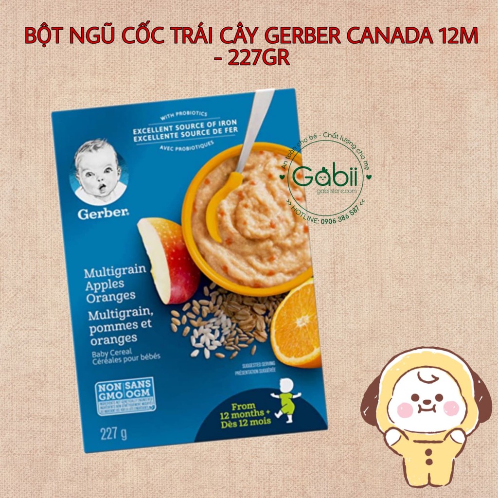 [BÉ TỪ 4 - 12 THÁNG] BỘT ĂN DẶM GERBER HỘP GIẤY 227GR - GABII STORE