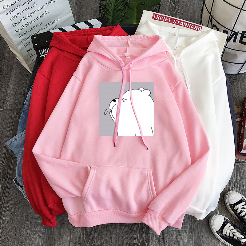 Áo Khoác Hoodie Cotton Dáng Rộng In Hình We Bare Bears Thời Trang Mùa Thu Cho Nam 10 Màu Lựa Chọn | BigBuy360 - bigbuy360.vn