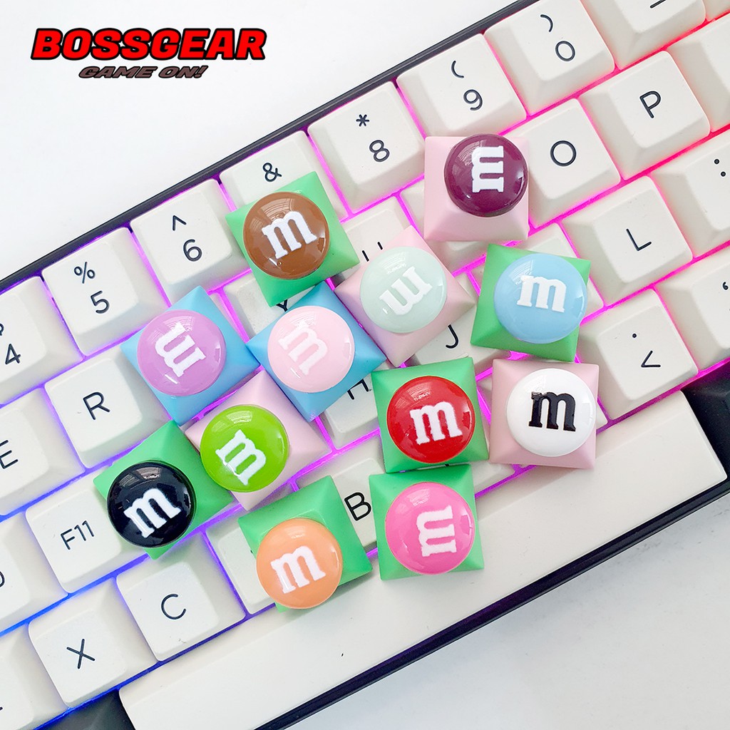 Keycap Lẻ hình bánh Kẹo M&amp;M cực đẹp độc đáo và dễ thương ( keycap resin )( Keycap Artisan )