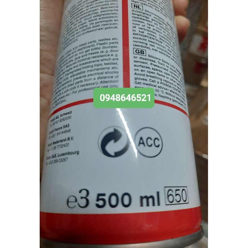 Dưỡng ron cao su silikone Forch Đức 100% 500ml