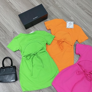 Váy body hở lưng cotton cho bé gái
