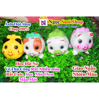 Heo Đất NơTiết Kiệm Vẽ 3D Rất Đẹp Mẫu Mới (Size Nhỏ 15cm)  - Giao Ngẫu Nhiên Màu - Rẻ Vô Địch