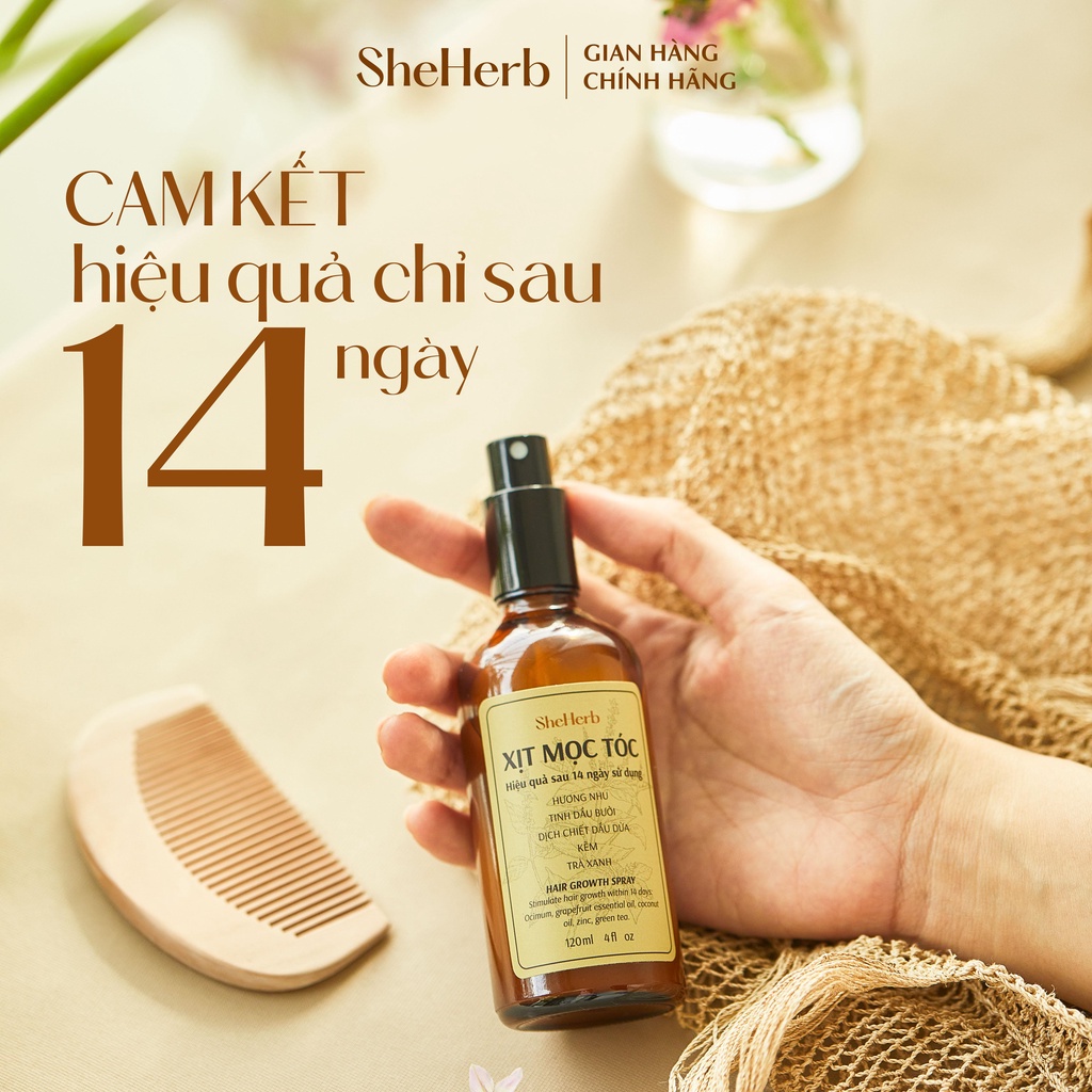 Xịt Mọc Tóc Vỏ Bưởi, Hương Nhu Cao Cấp She Herb Mọc Tóc Nhanh Chóng, Ngăn Ngừa Gàu Chuyên Sâu 120ml