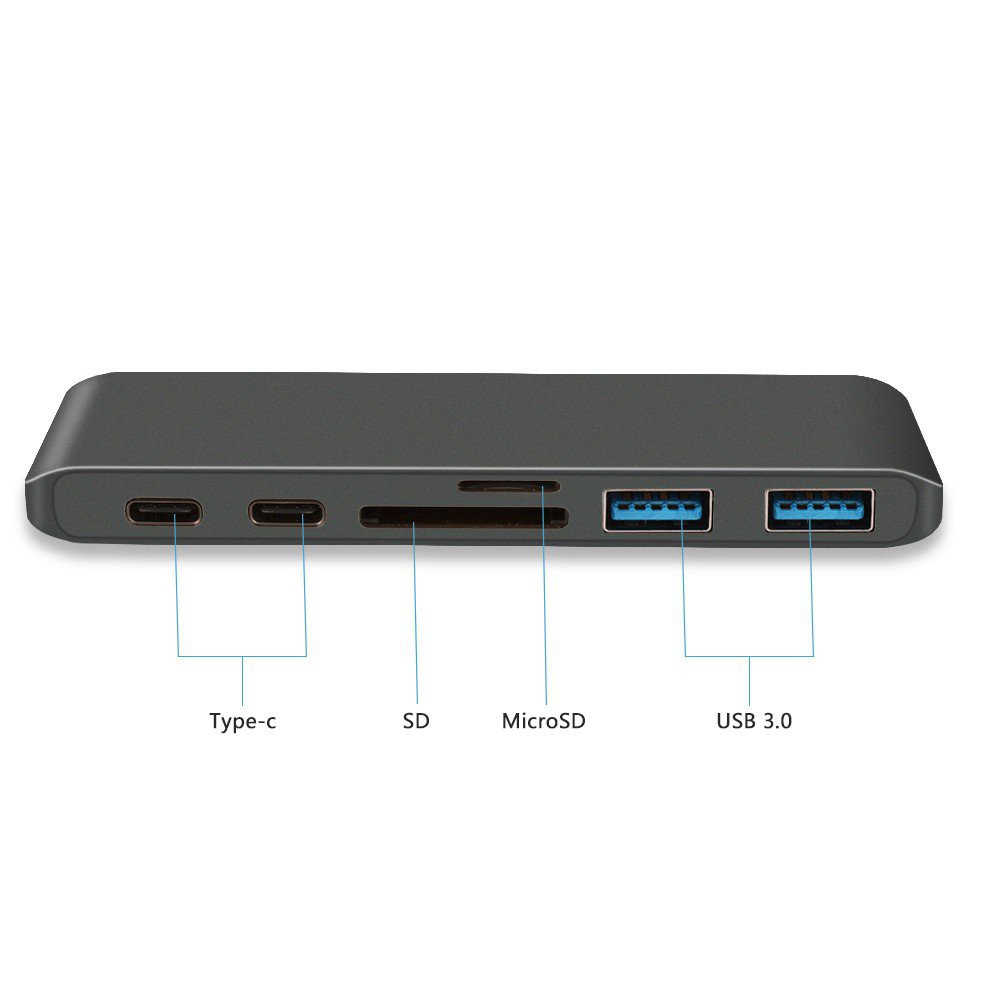 【Tất Cả Đều Tại Chỗ】USB C Hub 2 USB 3.0 Port Micro SD Type-C Adapter Charging&Reader For Macbook Pro 13 15 16 Mac Air 13 | BigBuy360 - bigbuy360.vn