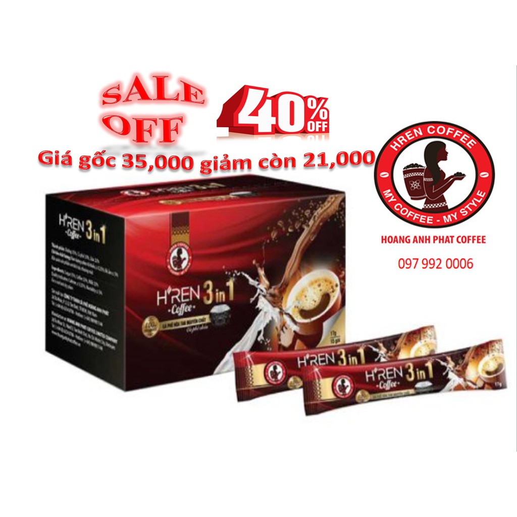 [ Sale giá sốc lấy 5 sao] Cà phê sữa hòa tan HREN 3 in 1 170g - Cà phê Hoàng Anh Phát | BigBuy360 - bigbuy360.vn