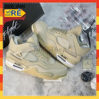 Giày air jordan  🎁 freeship🎁4 retro off white kem , Giày sneaker JD4 màu kem siêu hot mới nhất