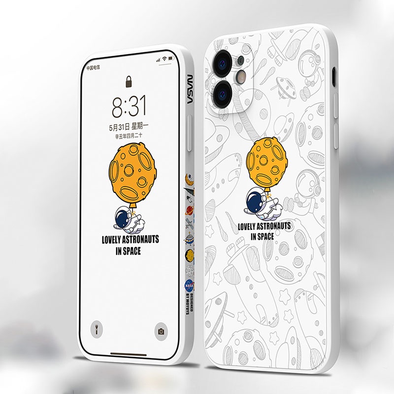 Ốp Điện Thoại Silicon Hình Phi Hành Gia Cho iphone 13 12 11 Pro Max XS XR 8plus iphone 12pro
