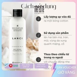 Nước tẩy trang đa năng LANCI dạng sữa 300ml làm sạch da, loại bỏ lớp mỹ phẩm