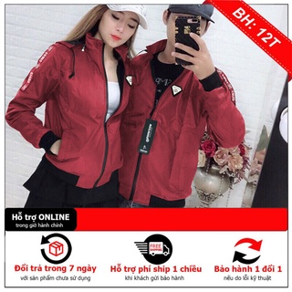 Áo khoác dù cặp đôi nam nữ màu đỏ CoupleTina