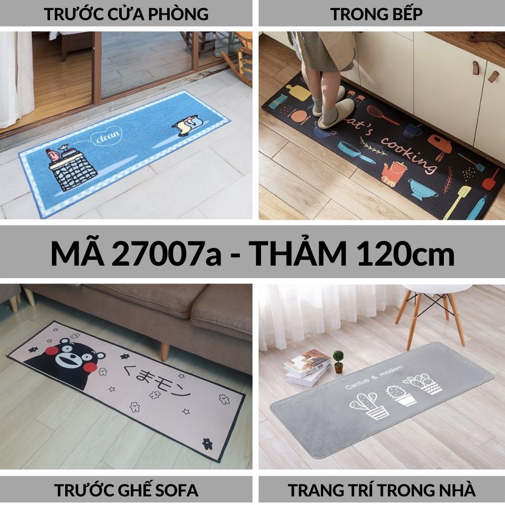 Thảm trải sàn bếp chống trượt cỡ lớn ❤️Chọn mẫu❤️120*40cm trang trí và lau chùi chân mã 27007a