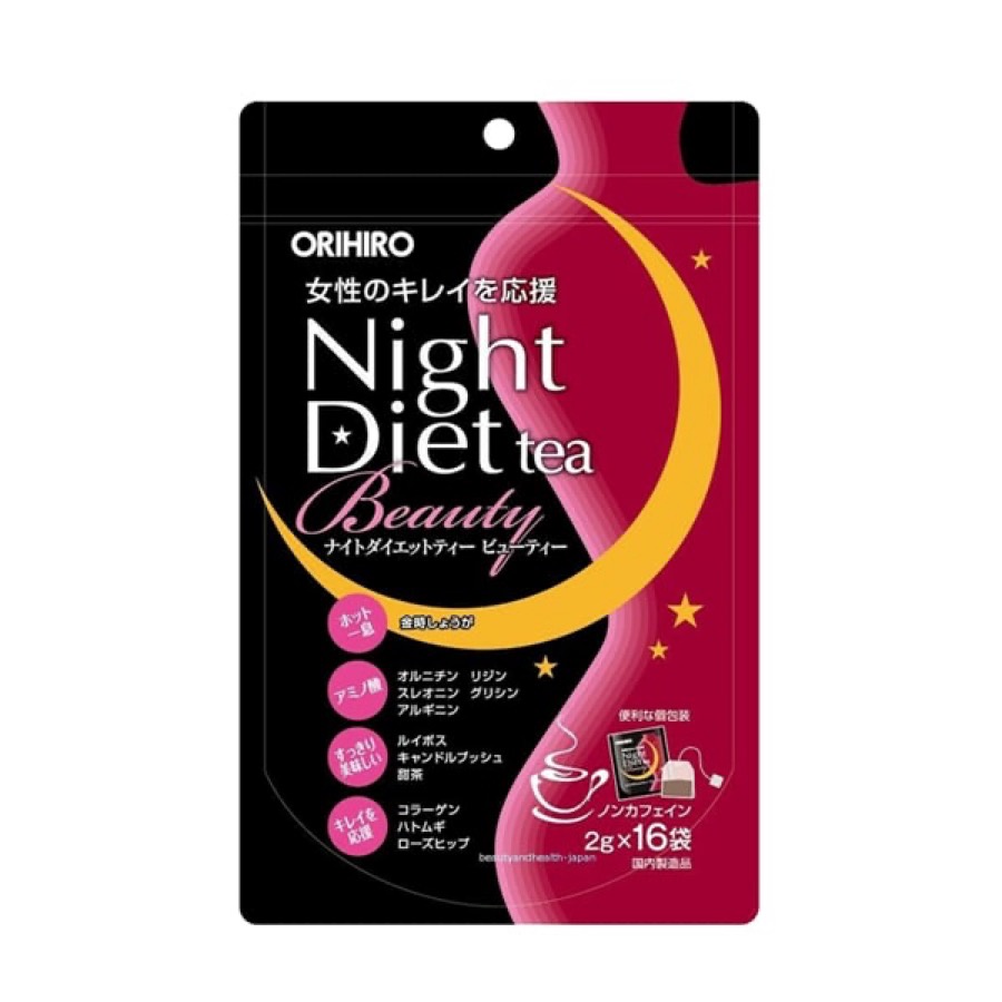Trà Giảm Cân Đêm Night Diet Tea Beauty Orihiro Nhật Bản Bổ Sung Collagen Chống Lão Hóa Đẹp Da