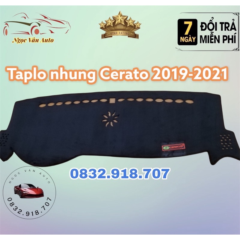 Thảm Taplo nhung Kia Cerato 2019 - 2020 - 2021, Thảm Taplo nhung Nhung Chống Nắng Kiêm Chống Trượt