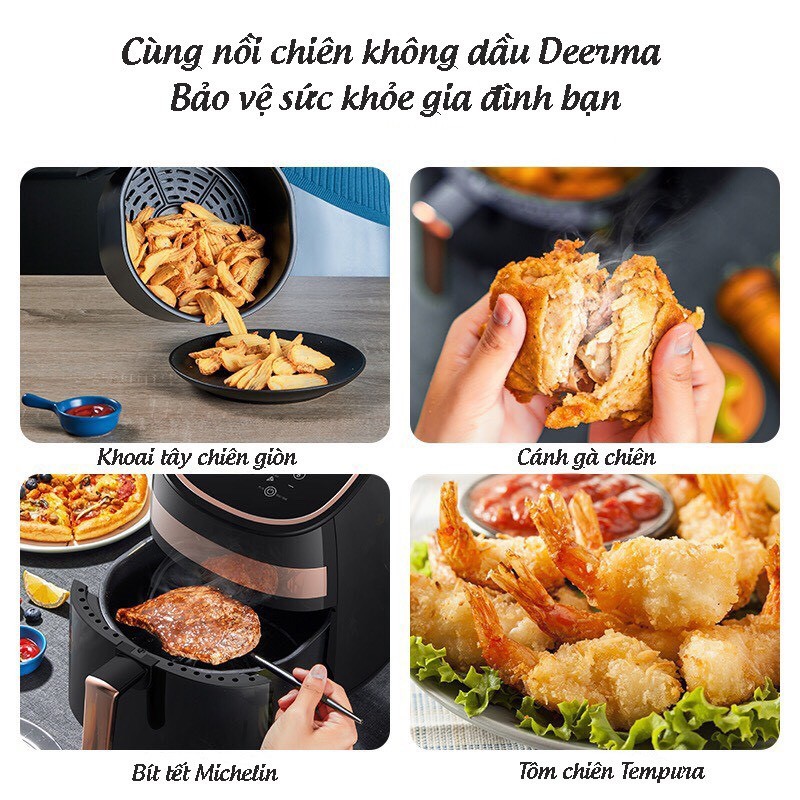 [Mã ELHAMS5 giảm 6% đơn 300K] Nồi Chiên Không Dầu Deerma DEM-KZ100