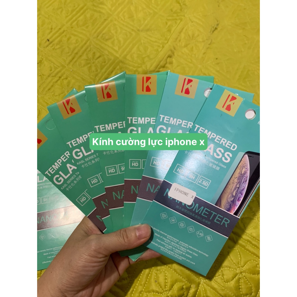 Kính cường lực bảo vệ màn hình iphone x, hộp 10 cái