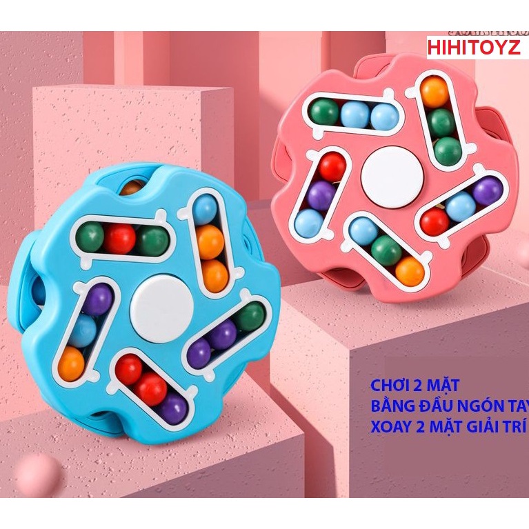 Rubik Biến Thể Hạt Đậu, Rubik hình Ngôi Sao 2 trong 1 Magic Bean Spinner, Đồ chơi thông minh cho bé
