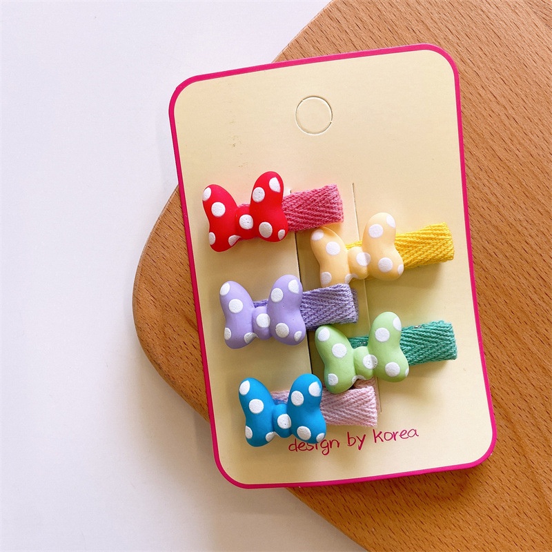 Set 5 Kẹp Tóc Nhựa Hình Động Vật Hoạt Hình Phong Cách Hàn Quốc Cho Bé Gái