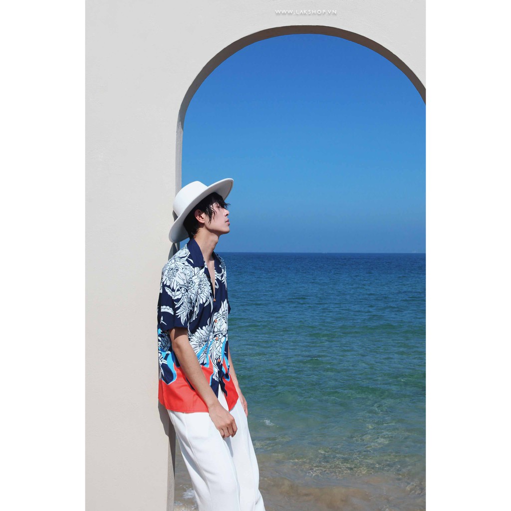 Áo sơ mi nam Oversized Flower Flame Short Sleeve