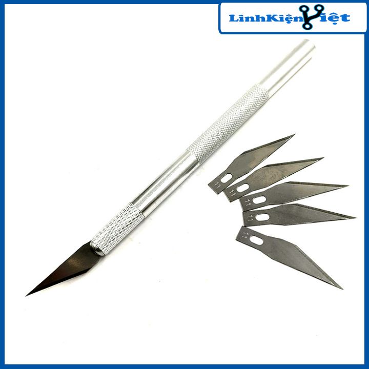 Bộ dao cắt mỹ thuật khắc trổ bút chì gỗ 6 lưỡi tiện lợi