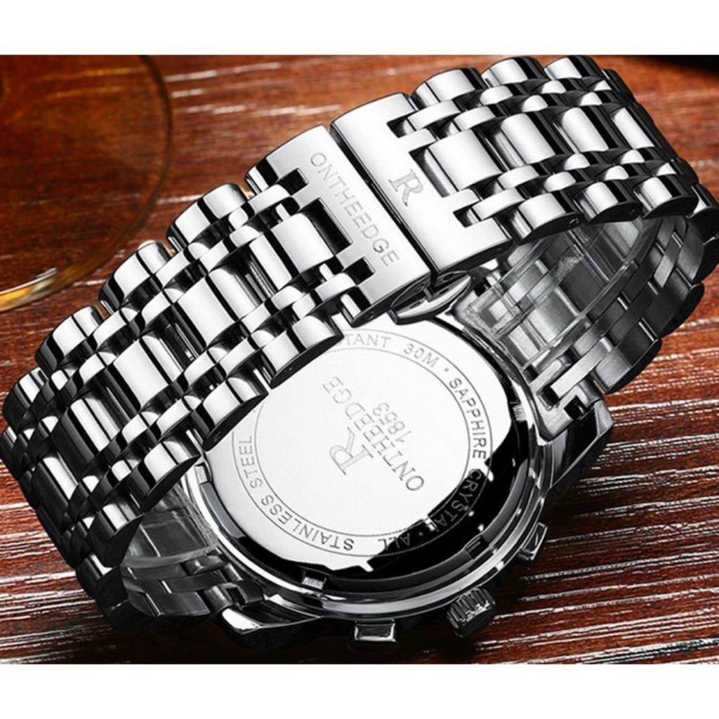 Đồng hồ nam chính hãng R-ONTHEEDGE, đồng hồ đeo tay kính tráng sapphire vỏ thép cao cấp | BigBuy360 - bigbuy360.vn