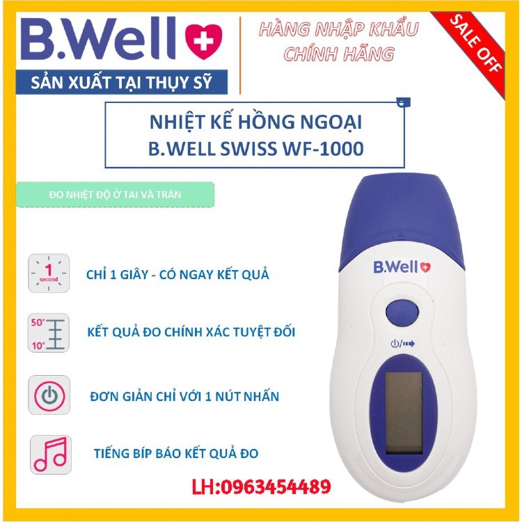 [Hàng THỤY SỸ] - NHIỆT KẾ HỒNG NGOẠI CHO BÉ B.WELL SWISS WF-1000 [100% CHÍNH HÃNG] - BẢO HÀNH 2 NĂM - 1 ĐỔI 1