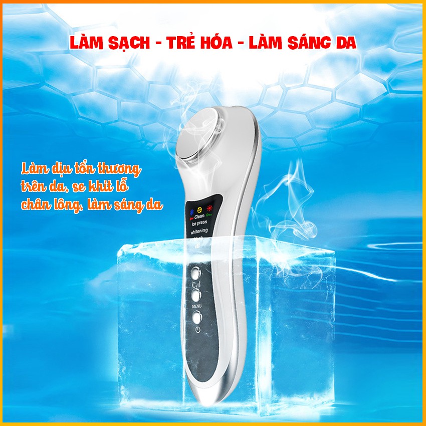 Máy massage mặt điện di tinh chất nóng lạnh cao cấp - Matxa cầm tay 06 chế độ - HDSD Tiếng Việt MIANZ STORE