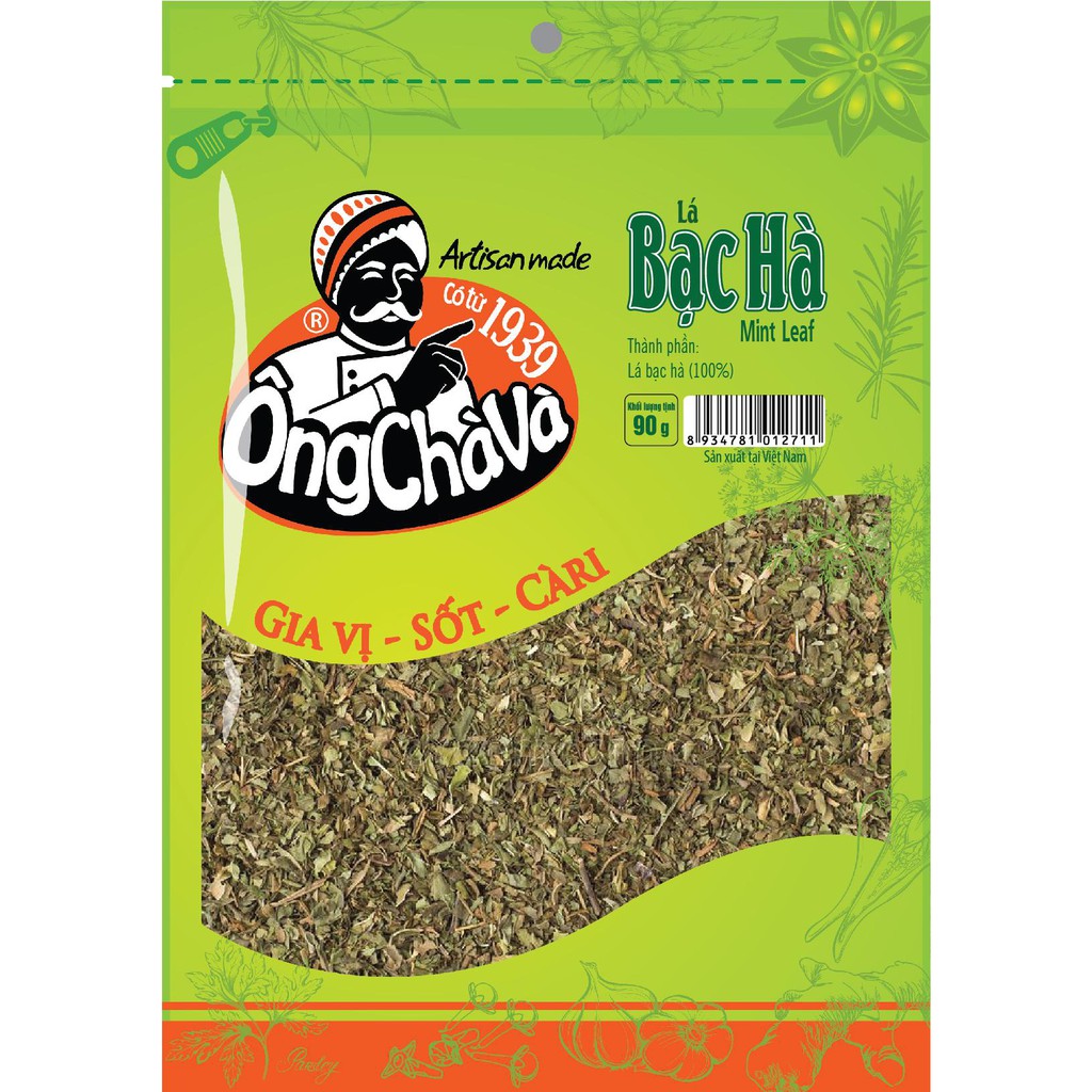 Lá Bạc Hà Ông Chà Và 90gr (Mint Leaf) - 100% Lá Bạc Hà Sấy Khô - Xuất Xứ Ai Cập