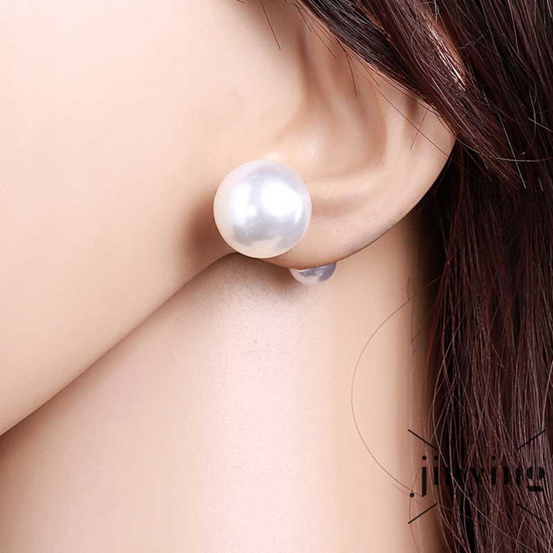 GETNOIVAS Đôi hoa tai xỏ hạt ngọc trai nữ tính thời trang