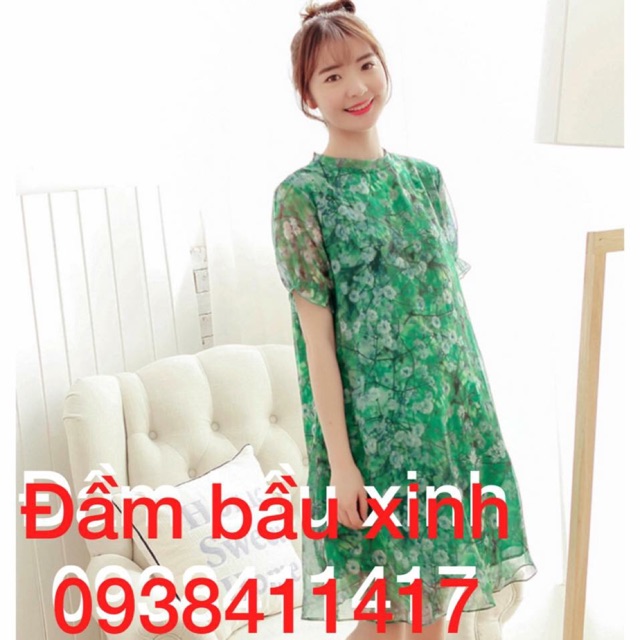 Đầm bầu voan- váy bầu xinh