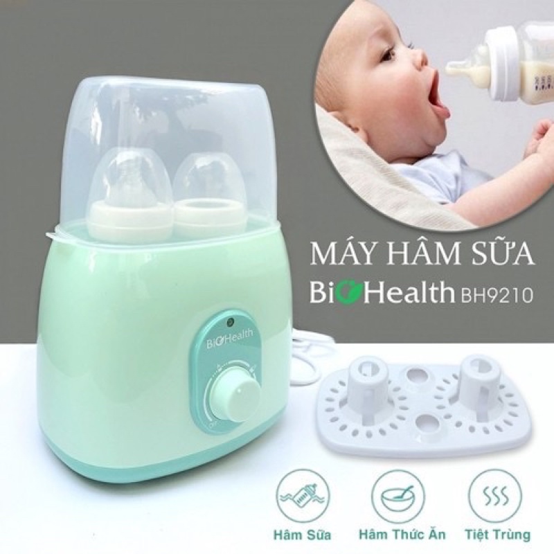 Máy hâm sữa, máy hâm sữa tiệt trùng 2 bình BIOHEALTH BH9210 đa năng hâm sữa hâm thức ăn và tiệt trùng bảo hành 1 năm