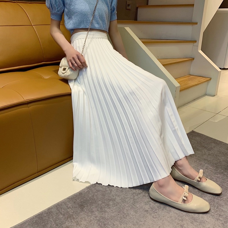 CHÂN VÁY XẾP LY MIDI DÀI STYLE HÀN QUỐC TIỂU THƯ