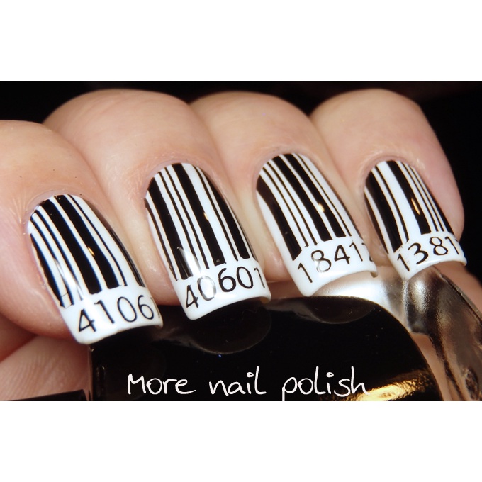 Sticker 3D Mã Vạch Barcode | Hình Dán Móng Tay DN-003