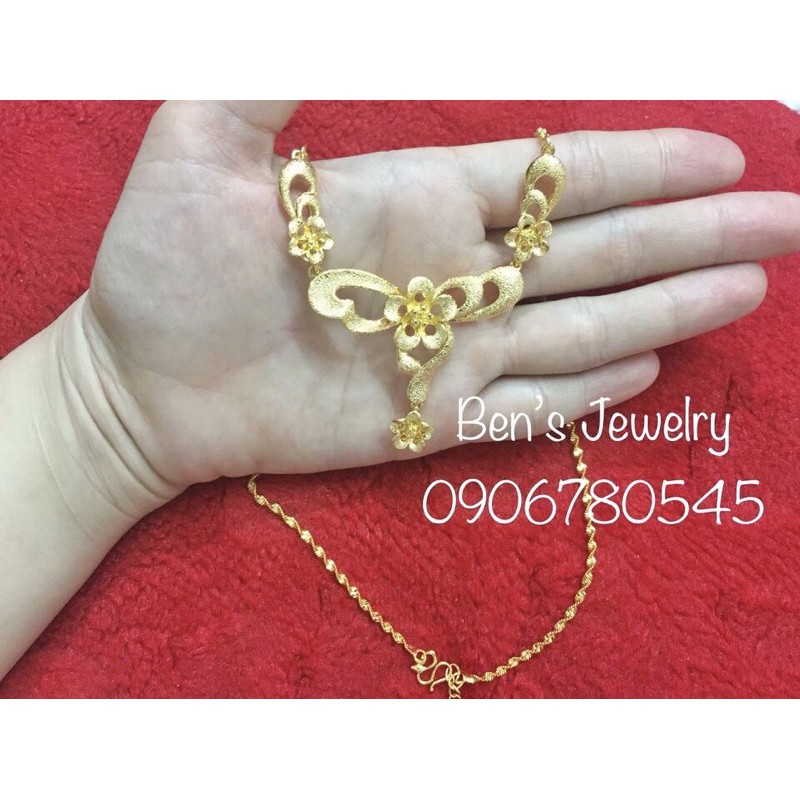 Dây chuyền cưới xi vàng 24k - Dây chuyền hoa mai cánh tiên