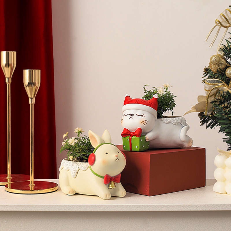 Chậu Hoa Để Bàn Bằng Resin Họa Tiết Động Vật Hoạt Hình Dễ Thương Trang Trí Nhà Cửa / Sân Vườn