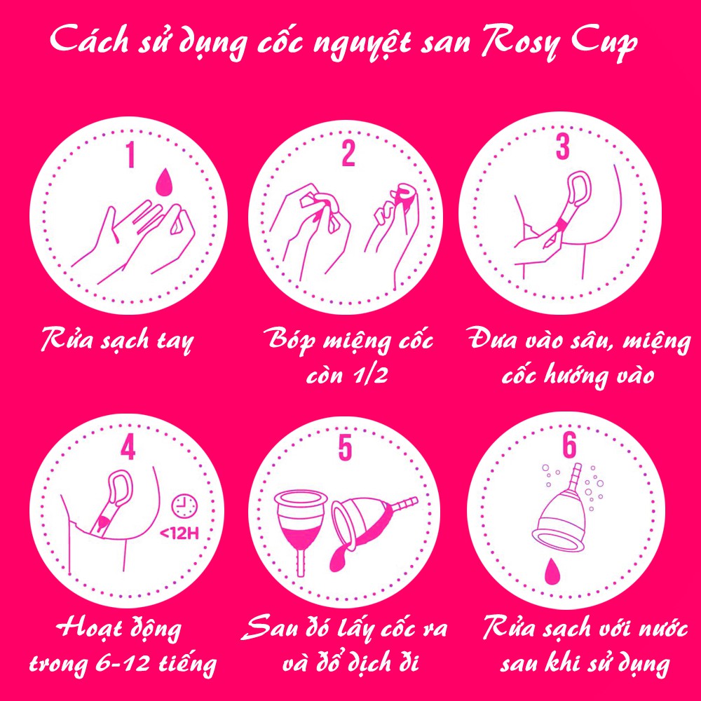 Cốc nguyệt san Rosy Cup chính hãng (Freeship 99k)