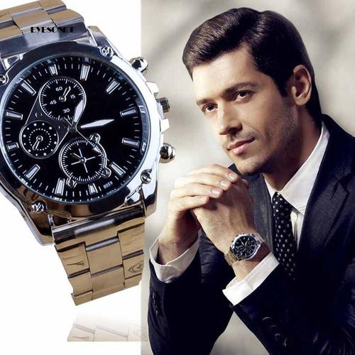 Eye EYe❀Đồng Hồ Analog Máy Quartz Dây Thép Không Gỉ Sang Trọng