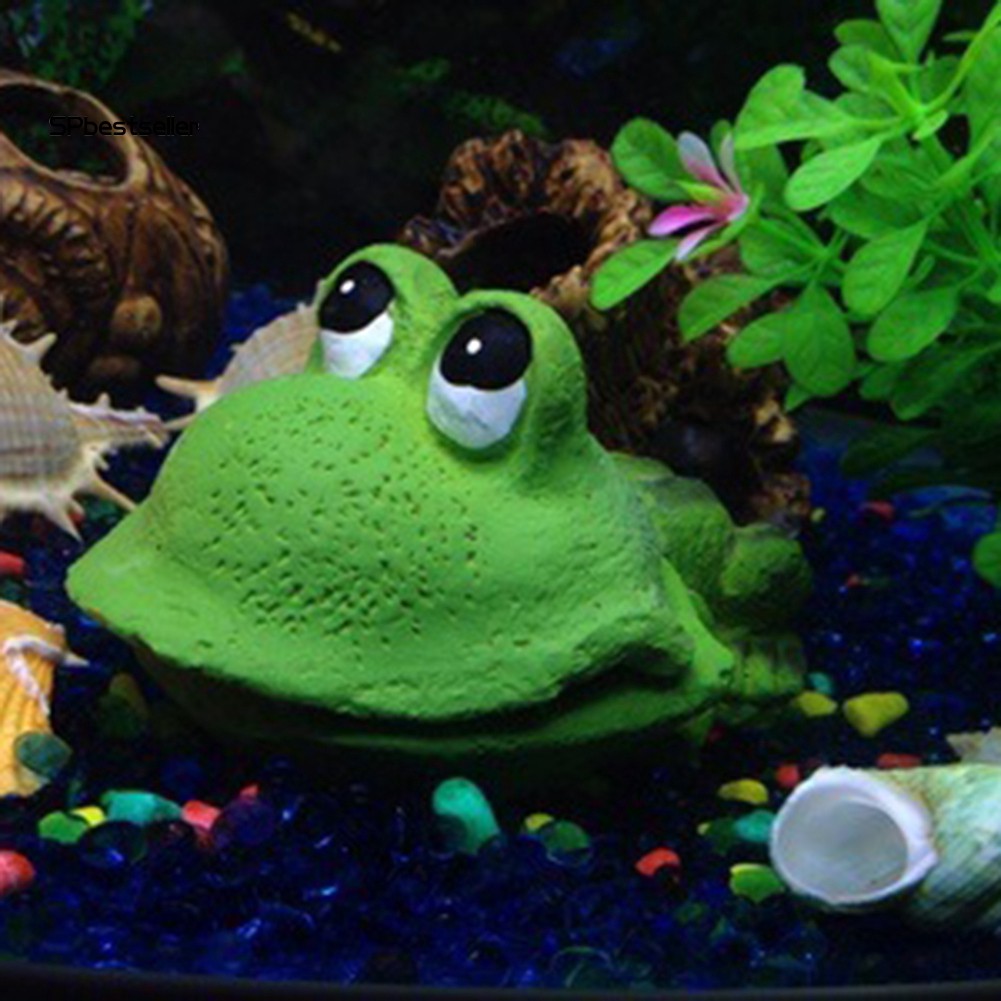 Đá sục khí hình chú ếch đáng yêu trang trí bể cá