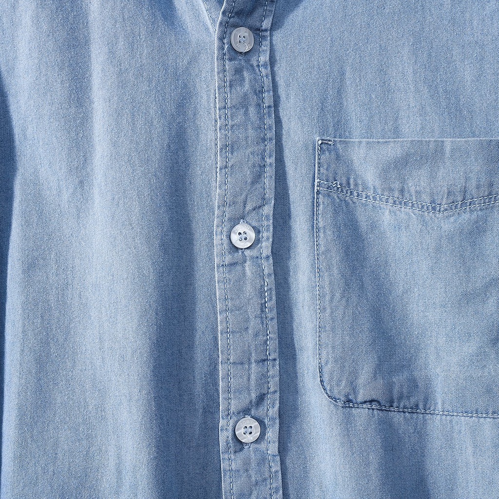 Áo sơ mi nam dài tay cổ bẻ 1 túi HEBOZ chất vải denim lên form sang chảnh - 00000713 | BigBuy360 - bigbuy360.vn