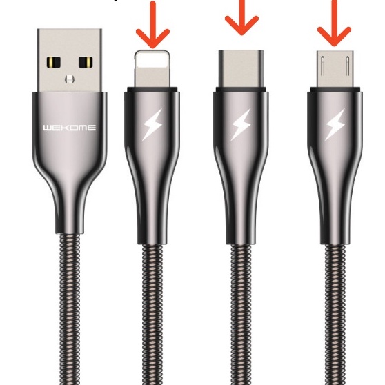 CHÍNH HÃNG DÂY CÁP SẠC HỘP SẮT KING KONG 3A WK Full Box,Cho SS MICRO USB IP TYPE C