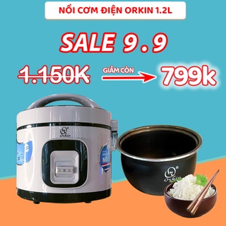 Nồi cơm điện orkin 1,2L OR12, Xuất xứ Thailand, Lòng nồi phủ chống dính Ceramic cao cấp, dày dặn, Cơm chín lục