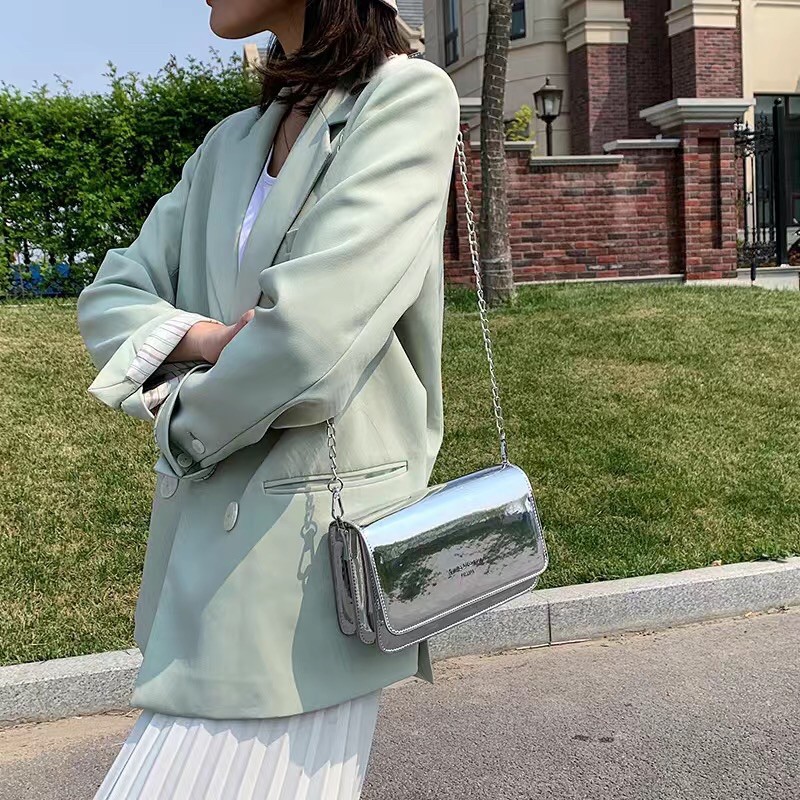 Túi xách nữ đeo chéo tráng bạc