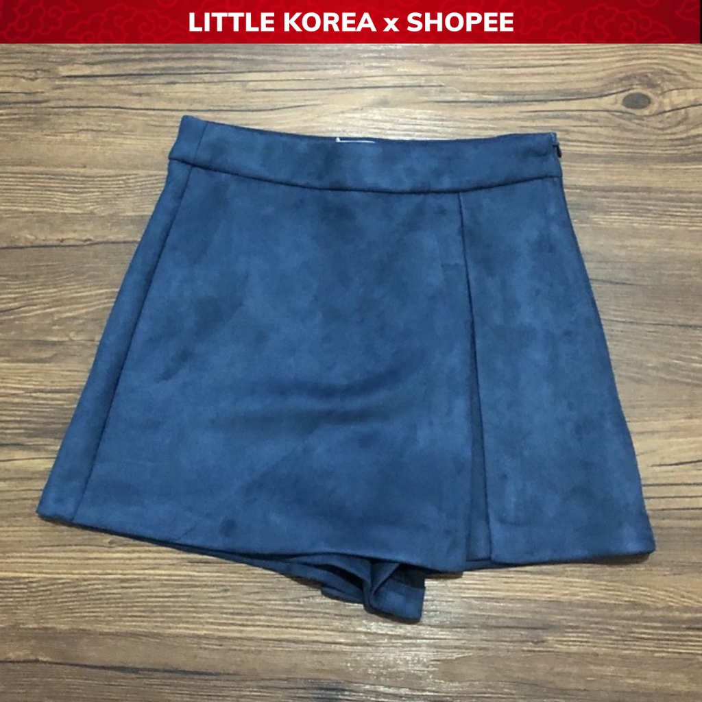 Quần Váy Nữ Da Lộn Cạp Cao Dáng Chữ A - LITTLE KOREA