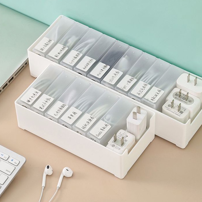Hộp đựng dây cáp sạc màu trắng cỡ lớn thiết kế đơn giản tiện dụng