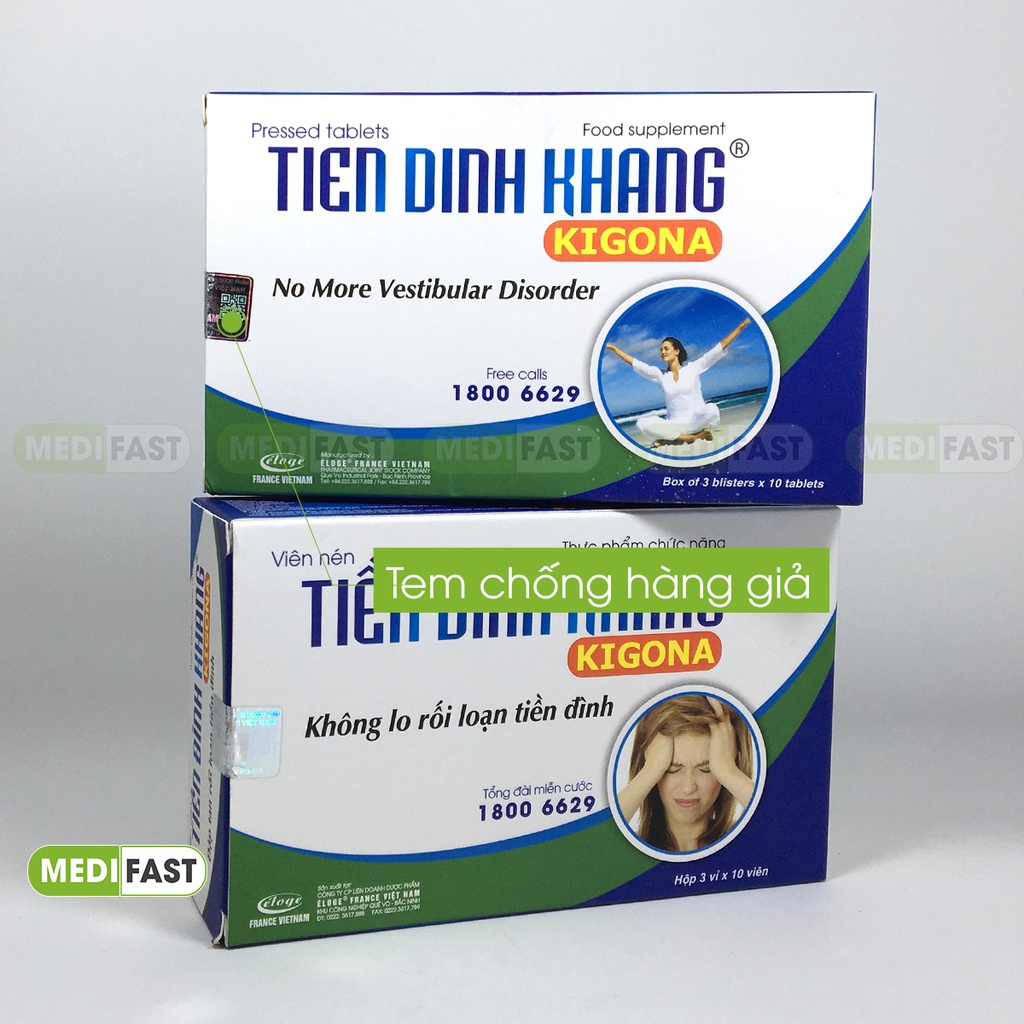 Tiền Đình Khang hỗ trợ giảm rối loạn tiền đình hoạt huyết Hộp 30 viên từ thảo dược - Chính hãng