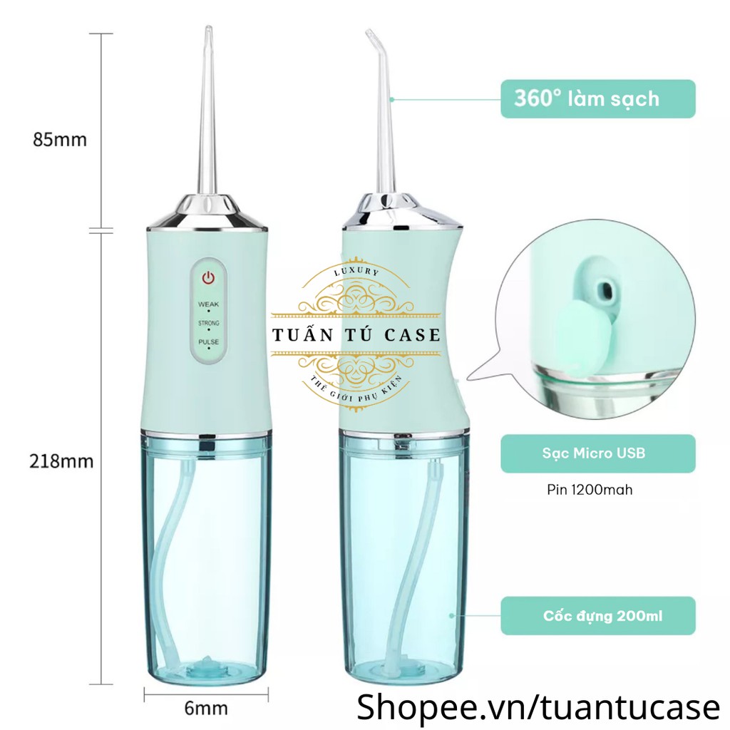 Máy tăm nước cầm tay Oral Irrigator làm sạch răng miệng linh hoạt nhỏ gọn tiện lợi