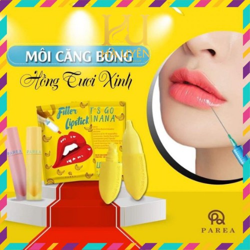 Son Chuối Dưỡng Khử Thâm Môi Collagen, Ủ Môi Filler Lipstick Banana Khử Thâm Môi Tại Nhà. Môi Căng Bóng Sáng Hồng